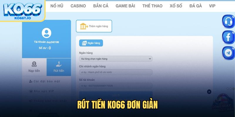 Rút tiền đơn giản và tiện lợi